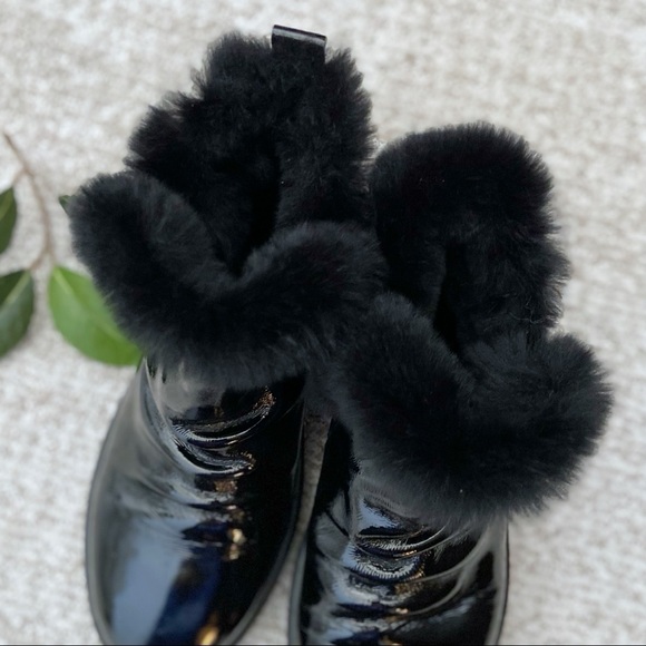 Patent Leather, Faux Fur Lined, Slip-On BOOTIES⭐️ So Cute - Picture 10 of 12